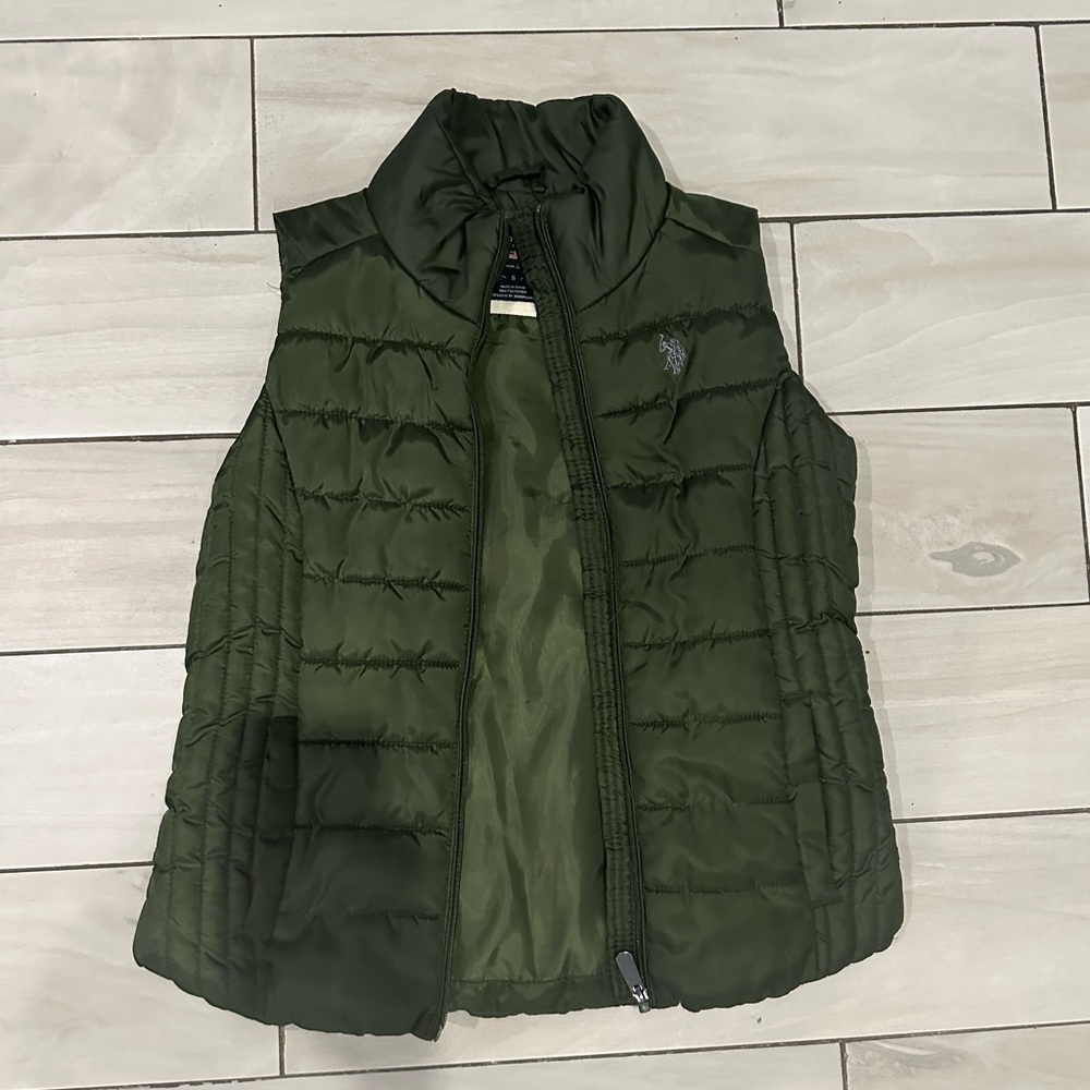 Vintage army green US Polo Ralph Lauren puffer vest